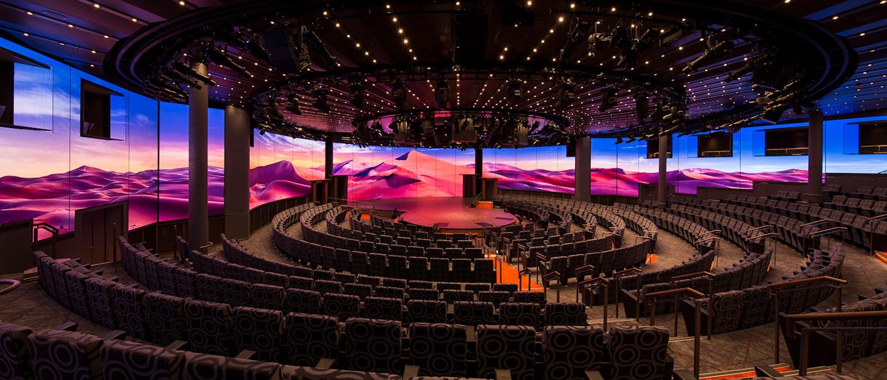 El teatro con pantalla LED circundante de 270 grados