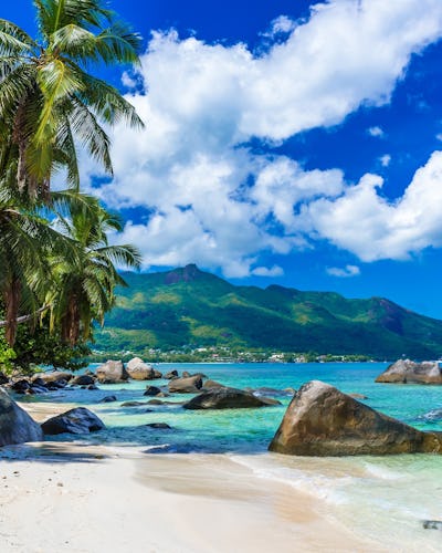 Vista de Playa en islas Seychelles