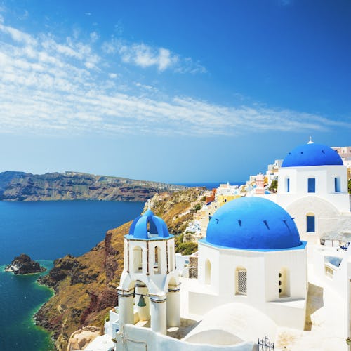 Vista de costa de Santorini