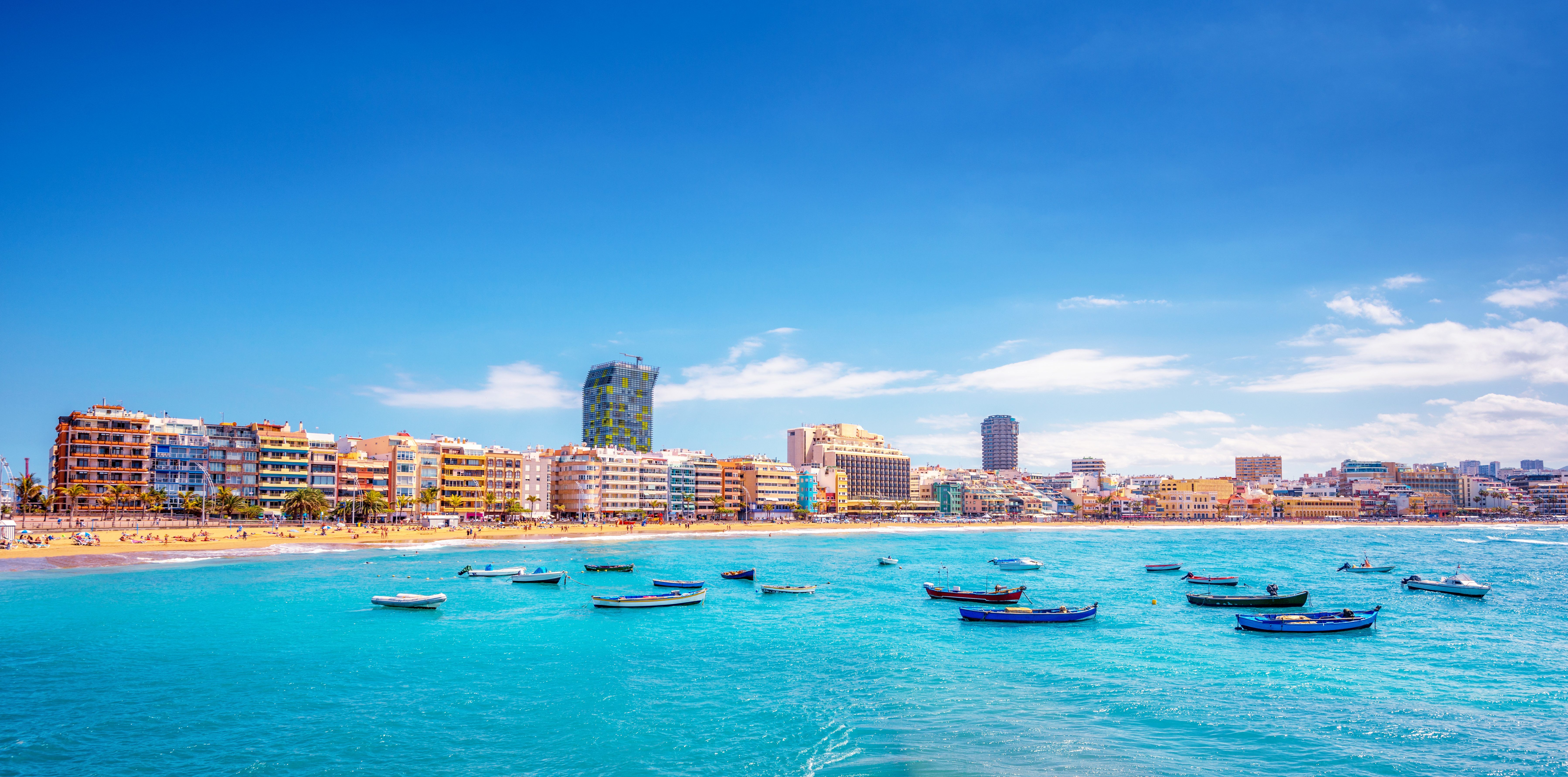 Vista panorámica aérea de las playas de las Palmas