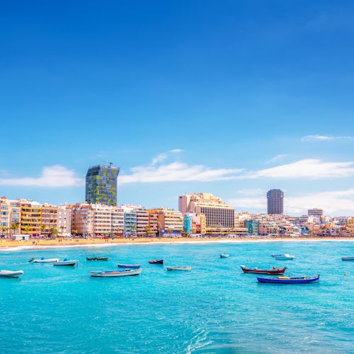 Vista panorámica aérea de las playas de las Palmas