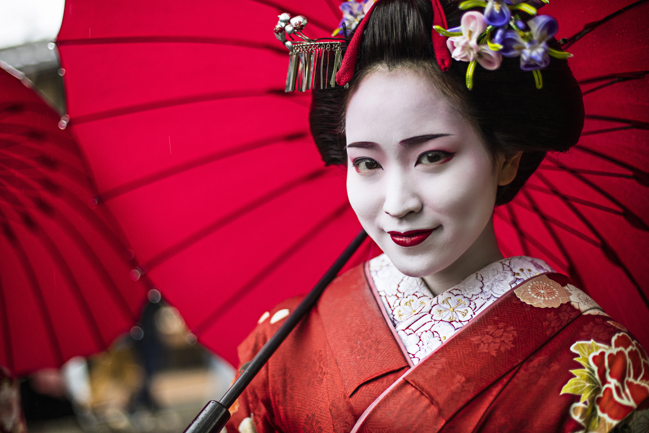 Geisha japonesa con Wagasa