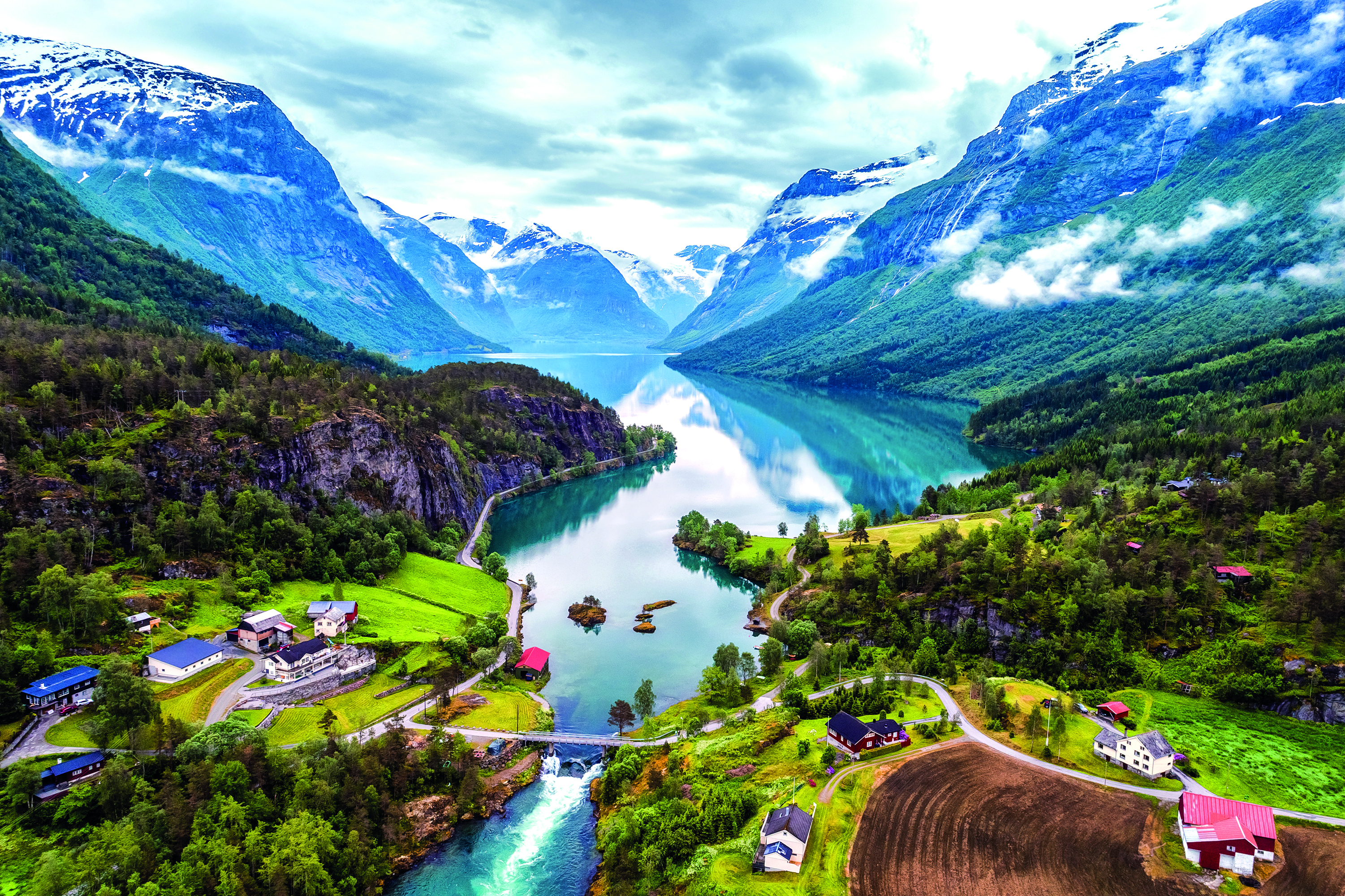 Vista del Norte de Europa Noruega